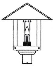 Arroyo Craftsman TRP-16ARAM-AB - 16" timber ridge post mount with arrow filigree