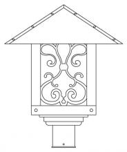 Arroyo Craftsman TRP-16ASAM-AB - 16" timber ridge post mount with ashbury  filigree