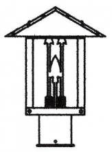 Arroyo Craftsman TRP-9ARAM-AB - 9" timber ridge post mount with arrow filigree