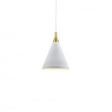 Kuzco Lighting Inc 492710-WH/GD - Dorothy 10-in White With Gold Detail 1 Light Pendant