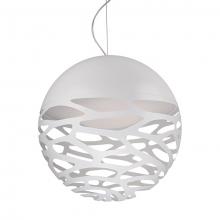 Kuzco Lighting Inc PD2519-WH - Single LED Pendant with Organic Shaped Laser Cut Metal Sphere Shades