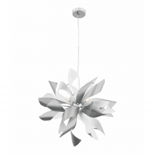 ZEEV Lighting CD10262-9-S+MW - 9-Light Decorative Floral Windmill Silver Chandelier