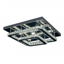 ZEEV Lighting FM60021-LED-CH-D - LED 22" 2-Tier Square Crystal Flush Mount