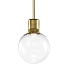 ZEEV Lighting P11701-LED-AGB-G11 - 8" LED 3CCT Clear Globe Glass Pendant Light and Aged Brass Metal Finish