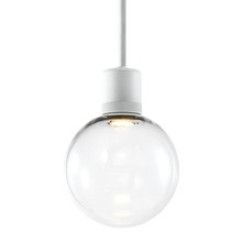 ZEEV Lighting P11702-LED-MW-G11 - 8" LED 3CCT Clear Globe Glass Pendant Light and Matte White Metal Finish