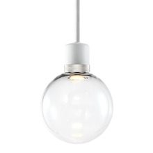 ZEEV Lighting P11702-LED-MW-K-PN-G11 - 8" LED 3CCT Clear Globe Glass Pendant Light and Matte White with Nickel Metal Finish