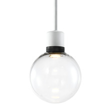 ZEEV Lighting P11702-LED-MW-K-SBB-G11 - 8" LED 3CCT Clear Globe Glass Pendant Light and Matte White with Black Metal Finish