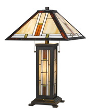 CAL Lighting BO-2719TB - 60W X 2 Tiffany Table Lamp with 7W Night Light