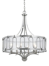 CAL Lighting FX-3646-6 - 60W X 6 Vincenzametal Chandelier with Transparent Fabric Shade