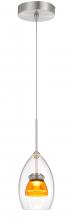 CAL Lighting UP-128-CL-AMBCL - Integrated Dimmable LED Glass Mini Pendant Light. 6W, 450 Lumen, 3000k