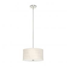 Hunter 19380 - Brushed Nickel with Painted Cased White Glass 3 Light Pendant Ceiling Light Fixture