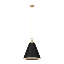 Hunter 19446 - Hunter Klein Alturas Gold and Flat Matte Black 3 Light Medium Pendant Ceiling Light Fixture