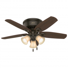 Hunter 51091 - Hunter 42 inch Builder New Bronze Low Profile Ceiling Fan with LED Light Kit and Pull Chain