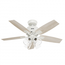 Hunter 52426 - Hunter 44 inch Gatlinburg Matte White Ceiling Fan with LED Light Kit and Handheld Remote