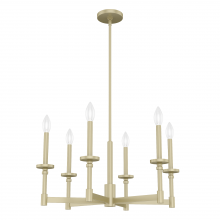 Hunter 19701 - Hunter Briargrove Modern Brass 6 Light Chandelier Ceiling Light Fixture