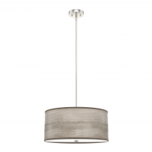 Hunter 19379 - Light Grey Oak and Brushed Nickel with Painted Cased White Glass 3 LT Pendant Ceiling Light Fixture