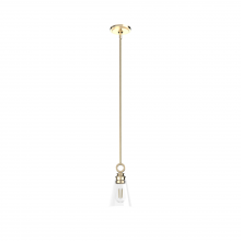 Hunter 19436 - Hunter Klein Alturas Gold with Clear Glass 1 Light Pendant Ceiling Light Fixture