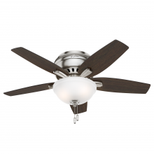 Hunter 51082 - Hunter 42 inch Newsome Brushed Nickel Low Profile Ceiling Fan with LED Light Kit and Pull Chain