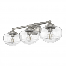 Hunter 19461 - Hunter Saddle Creek Brushed Nickel with Clear Seeded Glass 3 LT Bathroom Vanity Wall LT Fixture