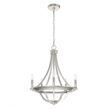 Hunter 19425 - Hunter Perch Point Brushed Nickel 5 Light Small Chandelier Ceiling Light Fixture