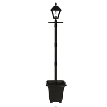 Gama Sonic 106BPLSG0 - Baytown Bulb Solar Lamp Post with GS Solar LED Light Bulb EZ  Anchor and Planter Base Black Finish