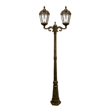 Gama Sonic 98B302 - Royal Bulb Double Head Lamp Post with GS Solar LED Light Bulb- Weathered Bronze Finish