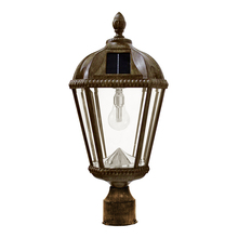 Gama Sonic 98B312 - Royal Bulb Solar Lamp with GS Solar LED Light Bulb - 3 Inch Fitter Mount - Weathered Bronze Finish