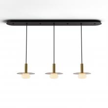 Koncept Inc CMP-L3-S-06-BRS+GTEA9+GLB - Combi Pendant 6" Linear 3 Combo Brass with Matte Black Canopy