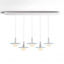 Koncept Inc CMP-L5-S-06-MWT+GBLU9+GLB - Combi Pendant 6" Linear 5 Combo Matte White with Matte White Canopy