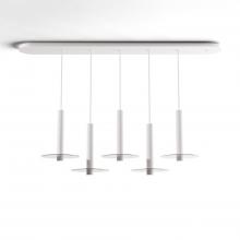 Koncept Inc CMP-L5-S-12-MWT+GCLR9 - Combi Pendant 12" Linear 5 Combo Matte White with Matte White Canopy, 9" glass plate (Clear)