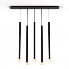 Koncept Inc CMP-L5-S-36-MTB+NA+GLB - Combi Pendant 36" Linear 5 Combo Matte Black with Matte Black Canopy