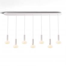 Koncept Inc CMP-L7-S-06-MWT+NA+GLB - Combi Pendant 6" Linear 7 Combo Matte White with Matte White Canopy, Glass Ball attachment, Susp