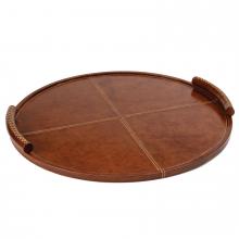 Regina Andrew 20-1657TAN - Regina Andrew Forte Leather Tray Round Large (Ta