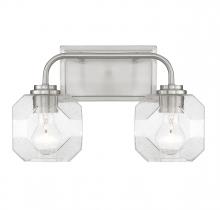 Lighting One US V6-L8-4399-2-SN - Baldwin 2-Light Bathroom Vanity Light in Satin Nickel