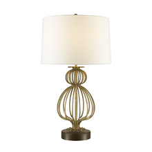 Lucas McKearn TLM-1007 - Lafitte Distressed Buffet  Table Lamp with White Fabric Drum shade