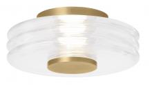 Visual Comfort & Co. Modern Collection KWFM20727CNB - Kelly Wearstler Laurel 1-LT dimmable LED medium flush with natural brass finish and crystal shade