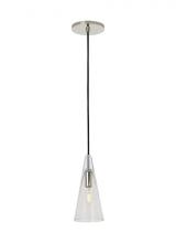 Visual Comfort & Co. Modern Collection SLPD280CN - Sean Lavin Lustra 1-light dimmable small accent pendant with polished nickel finish and glass shade