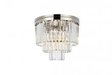 Elegant 1231F20PN/RC - Sydney 9 light polished nickel Flush Mount Clear Royal Cut Crystal