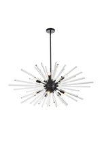 Elegant 2502D46BK - Sienna 46 Inch Crystal Rod Pendant in Black