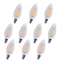 Elegant E12LED111-10PK - LED E12 Candelabra, 3000k, 300 Degree, Cri80, Es, Ul/Cul, 4w, 40w Equivalent, 15000hrs, Lm300