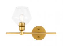 Elegant LD2300BR - Gene 1 light Brass and Clear glass right Wall sconce