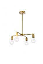 Elegant LD2339BR - Cairo 4 Lights Brass Pendant