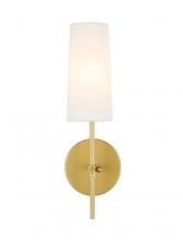 Elegant LD6004W5BR - Mel 1 light Brass and White shade wall sconce