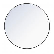 Elegant MR4047BK - Metal Frame Round Mirror 48 Inch Black Finish