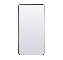 Elegant MR80FL3060BK - Soft Corner Metal Rectangle Full Length Mirror 30x60 Inch in Black