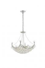 Elegant V9800D20C/RC - Corona 8 Light Chrome Chandelier Clear Royal Cut Crystal