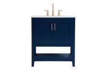 Elegant VF16030BL - 30 inch Single Bathroom Vanity in Blue