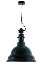 Elegant PD1235 - Industrial Collection Chandelier D:17.75 H:20.5 Lt:1 Black Finish