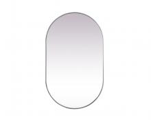 Elegant MR2A3660SIL - Metal Frame Oval Mirror 36x60 Inch in Silver