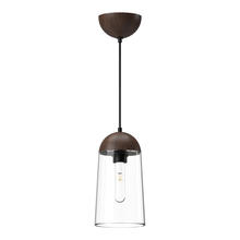 Alora Lighting PD542207MBWT - Emil 6-in Matte Black/Walnut 1 Light Pendant